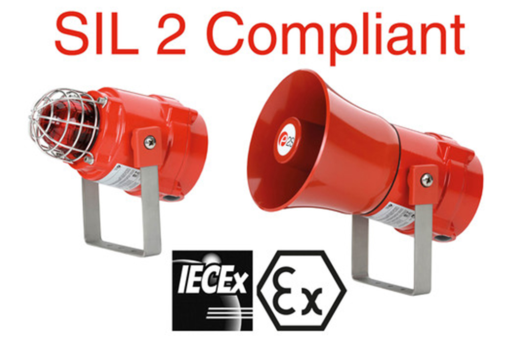 E2S introduces SIL 2 certified BEx alarm horn sounders and Xenon strobe beacons.